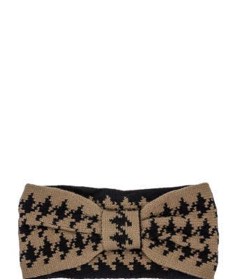 Houndstooth Pattern Knitted Head Band HN320071 OLIVE